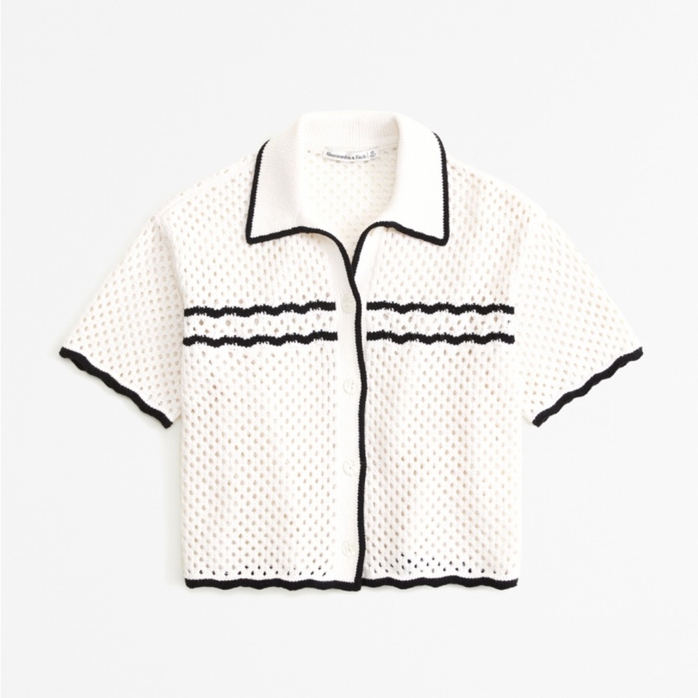 Button Up Crochet Shirt — Abercrombie — A & F